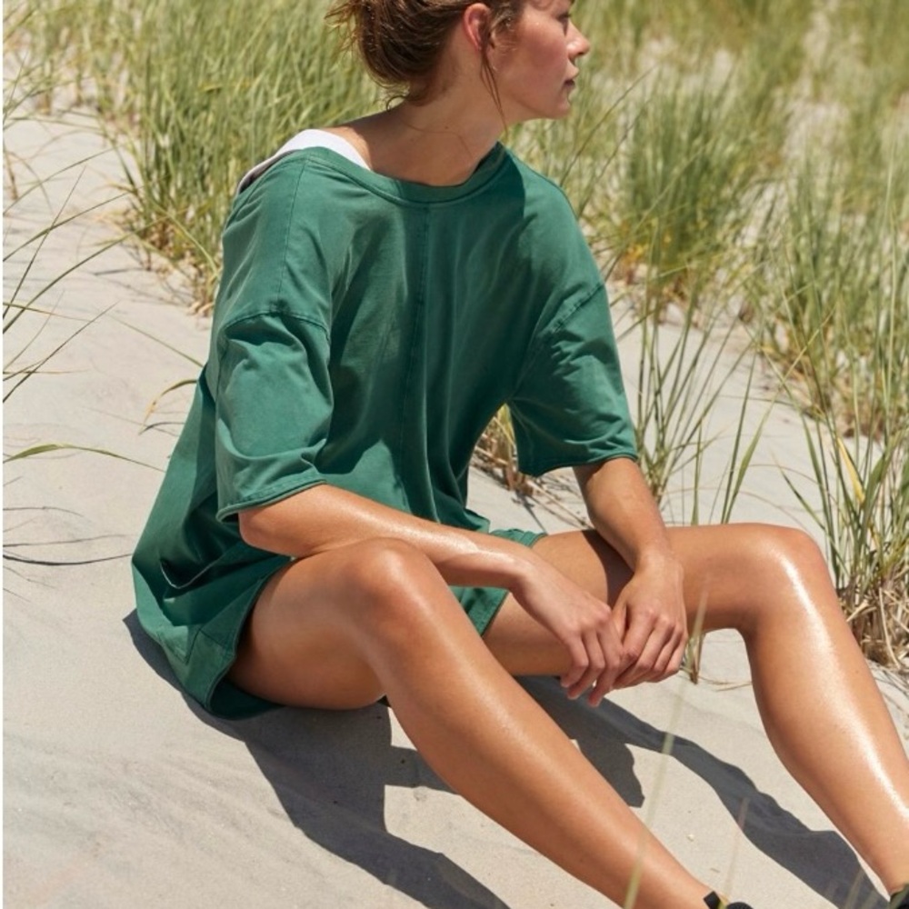 NWT Free People Movement Hot Shot Tee romper in heritage green - M